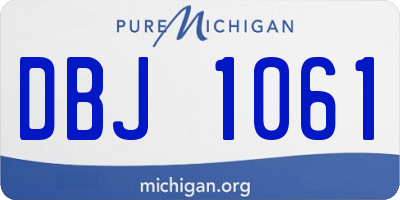MI license plate DBJ1061