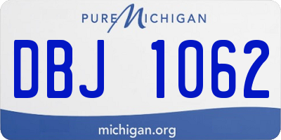 MI license plate DBJ1062
