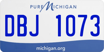 MI license plate DBJ1073