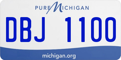 MI license plate DBJ1100