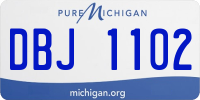 MI license plate DBJ1102