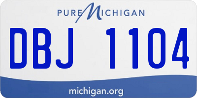 MI license plate DBJ1104