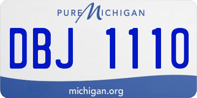 MI license plate DBJ1110