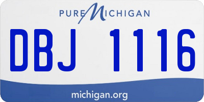 MI license plate DBJ1116