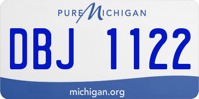 MI license plate DBJ1122