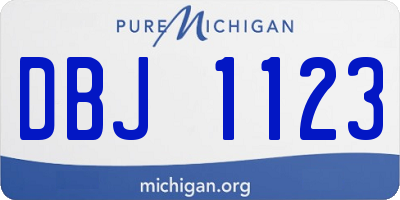 MI license plate DBJ1123