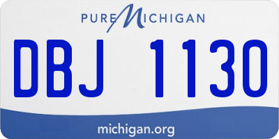 MI license plate DBJ1130