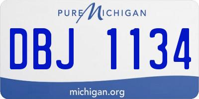 MI license plate DBJ1134