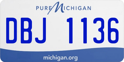 MI license plate DBJ1136