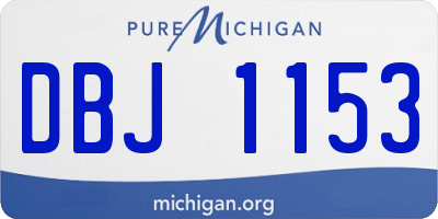 MI license plate DBJ1153