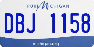 MI license plate DBJ1158