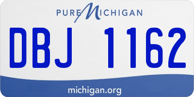 MI license plate DBJ1162