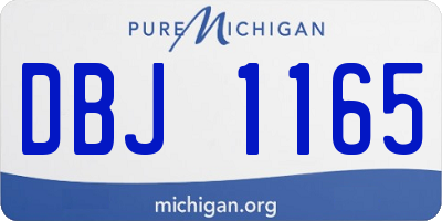 MI license plate DBJ1165