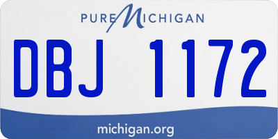 MI license plate DBJ1172