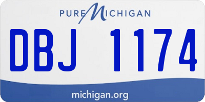 MI license plate DBJ1174