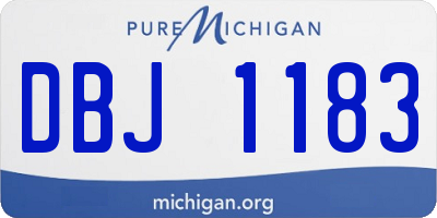 MI license plate DBJ1183
