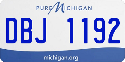 MI license plate DBJ1192