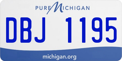 MI license plate DBJ1195