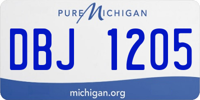 MI license plate DBJ1205