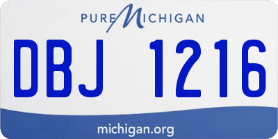 MI license plate DBJ1216