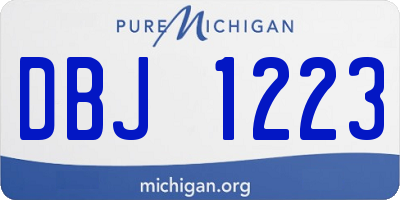 MI license plate DBJ1223