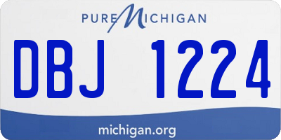MI license plate DBJ1224