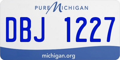 MI license plate DBJ1227