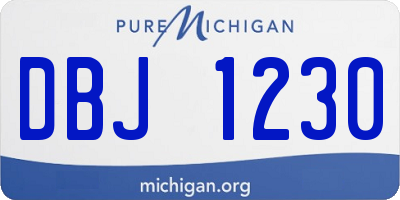 MI license plate DBJ1230