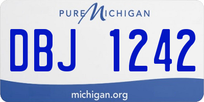 MI license plate DBJ1242