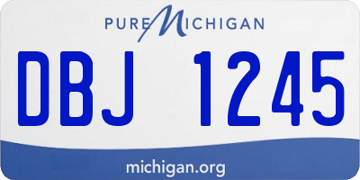 MI license plate DBJ1245