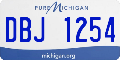 MI license plate DBJ1254