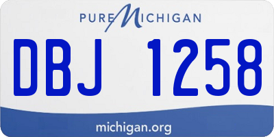 MI license plate DBJ1258