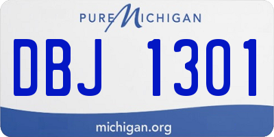 MI license plate DBJ1301