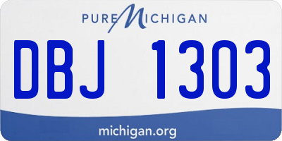 MI license plate DBJ1303