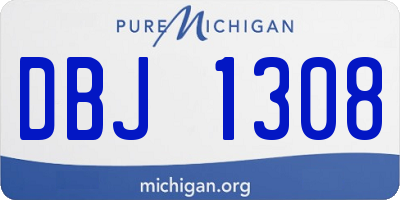 MI license plate DBJ1308