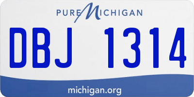 MI license plate DBJ1314