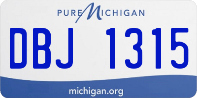 MI license plate DBJ1315