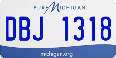 MI license plate DBJ1318