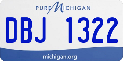 MI license plate DBJ1322