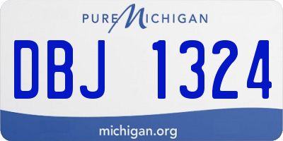 MI license plate DBJ1324