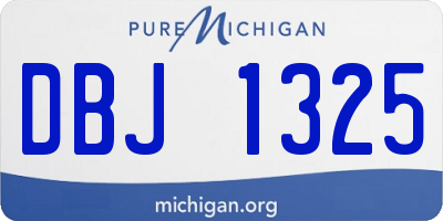 MI license plate DBJ1325