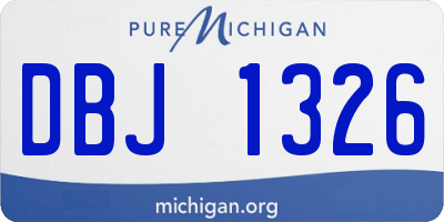 MI license plate DBJ1326