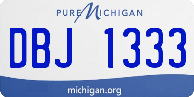 MI license plate DBJ1333