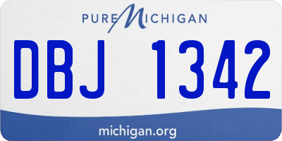 MI license plate DBJ1342