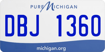 MI license plate DBJ1360