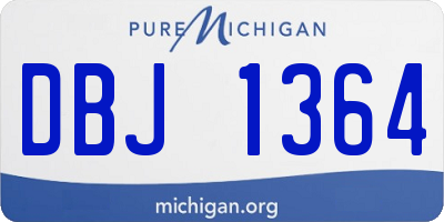 MI license plate DBJ1364