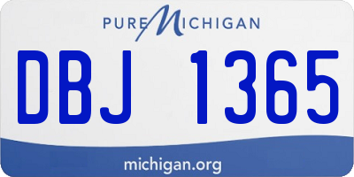 MI license plate DBJ1365