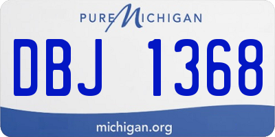 MI license plate DBJ1368