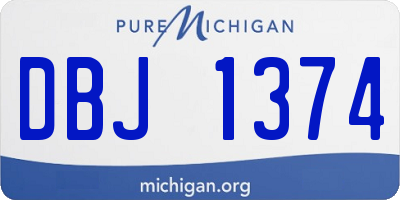 MI license plate DBJ1374