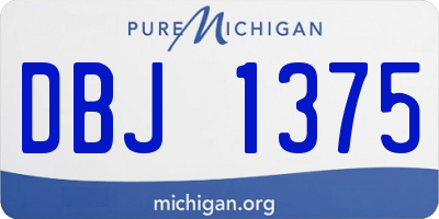 MI license plate DBJ1375